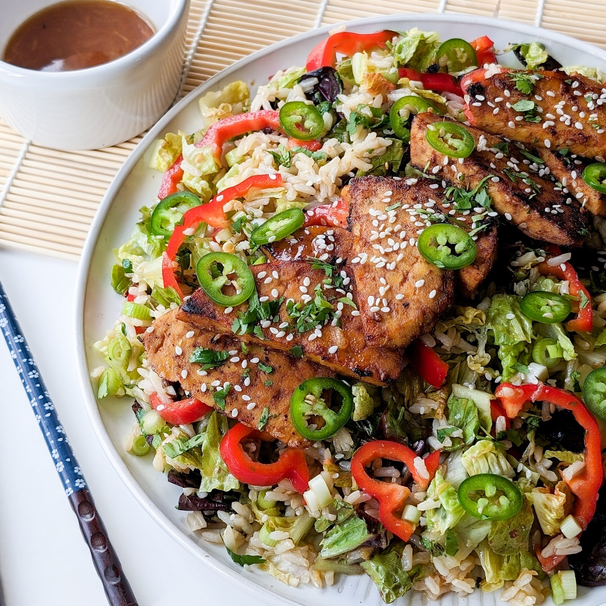 Sesame Marinated Tempeh Salad